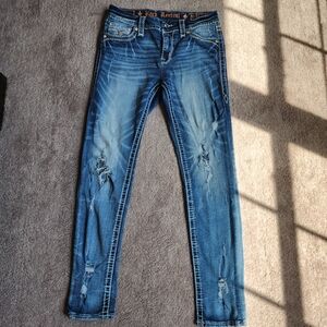 Rock Revival Women's Distressed Iselin Easy Skinny Jeans - Blue